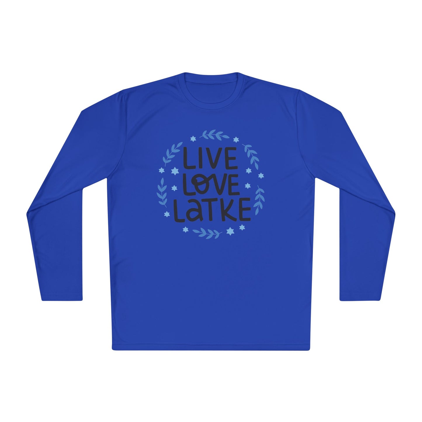 Hanukkah Live Love Latke Adult Long Sleeve Tee