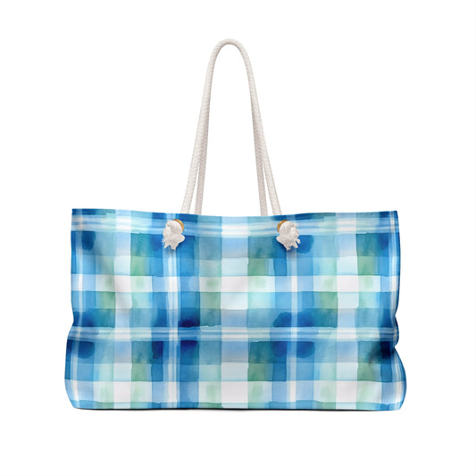 Ocean Sunset Plaid Weekender Bag