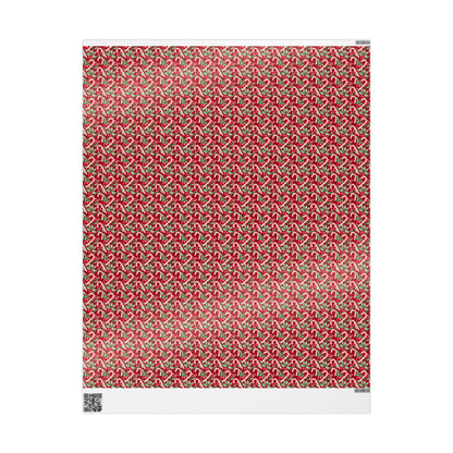 Holiday Cane Craze Wreaths Wrapping Paper