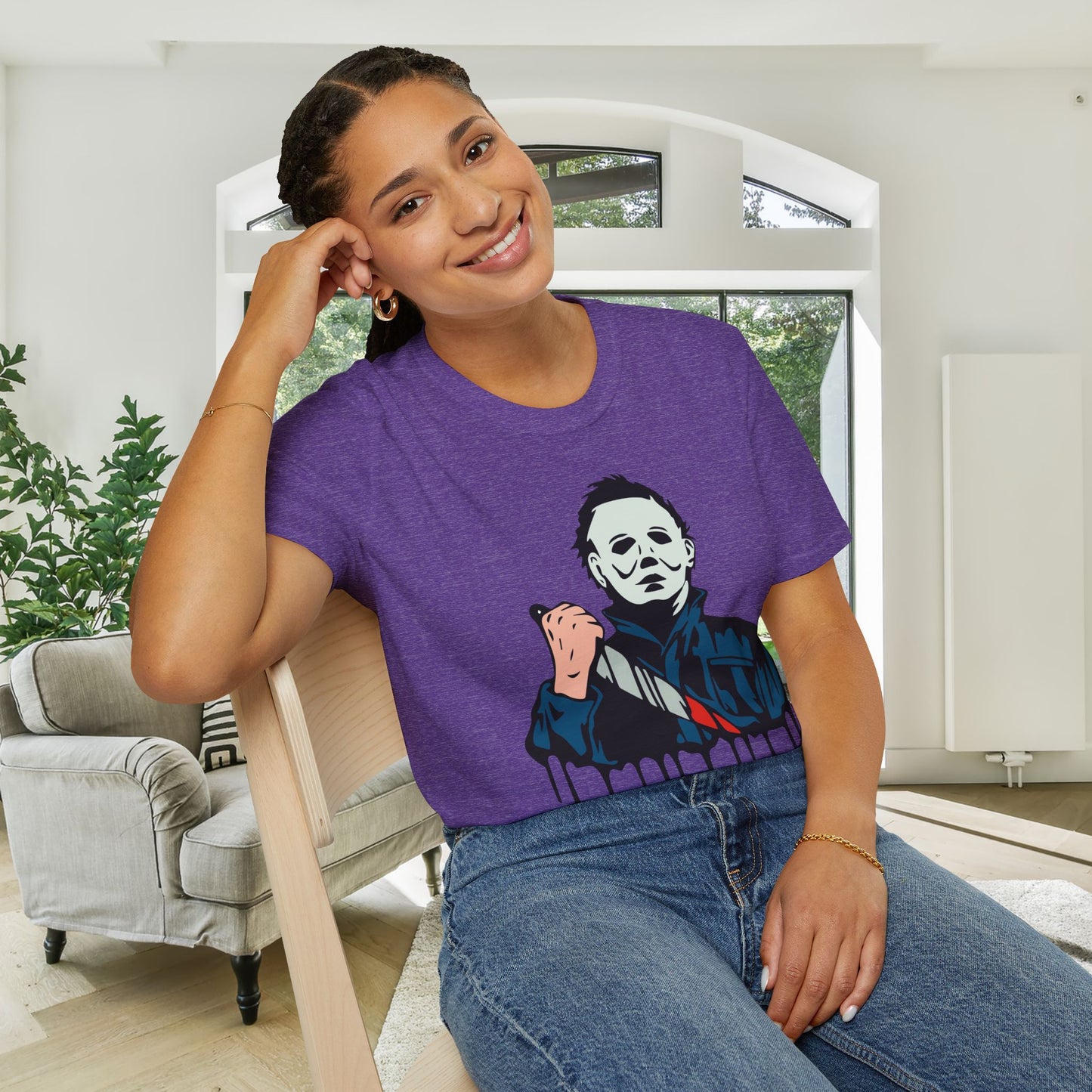 Michael Myers Knife Adult T-shirt