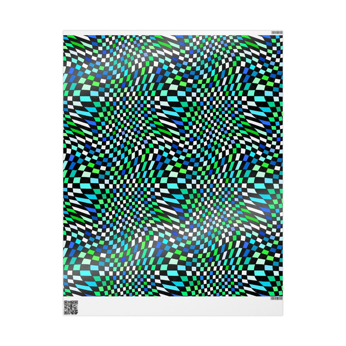Warped Green Checkered Wrapping Paper