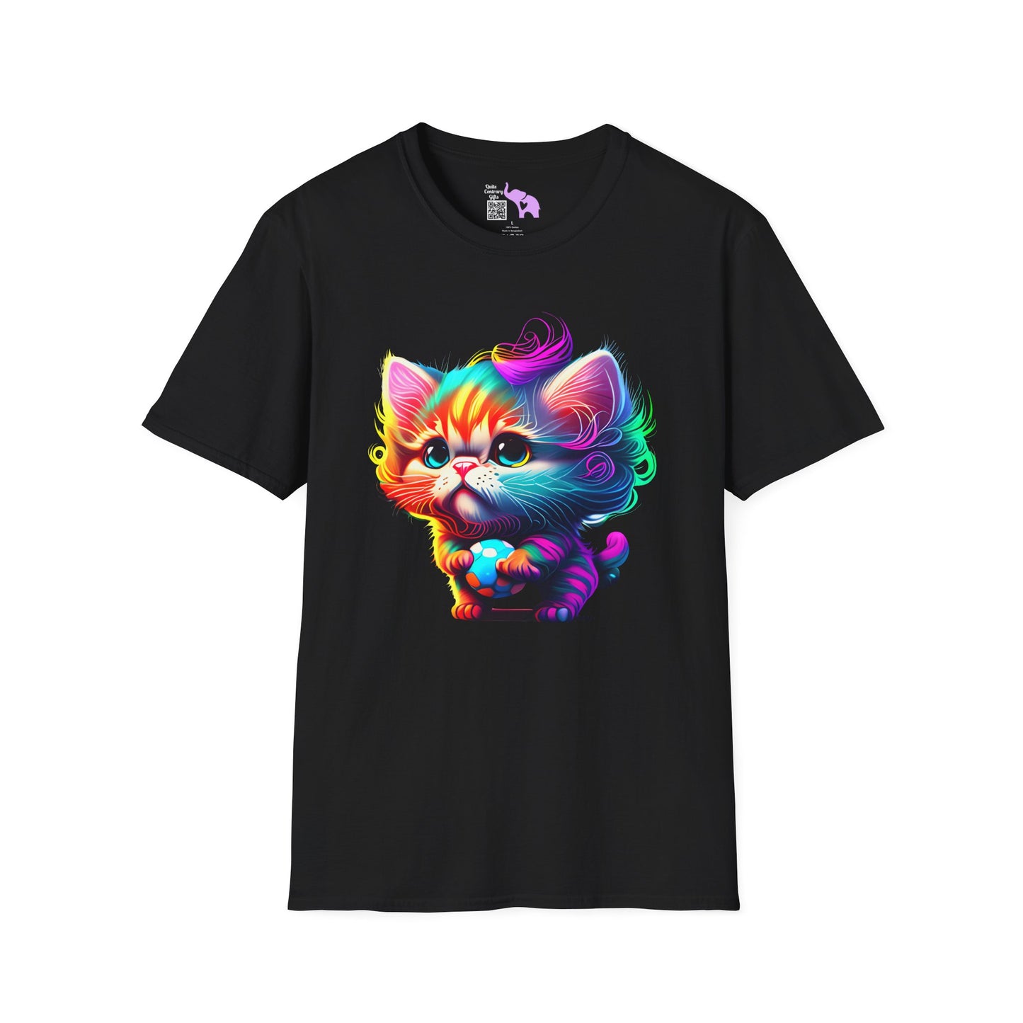Cute Colorful Kitten Adult T-shirt