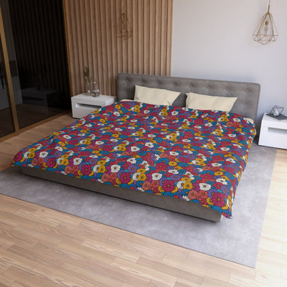 Vivid Bloom Microfiber Duvet Cover