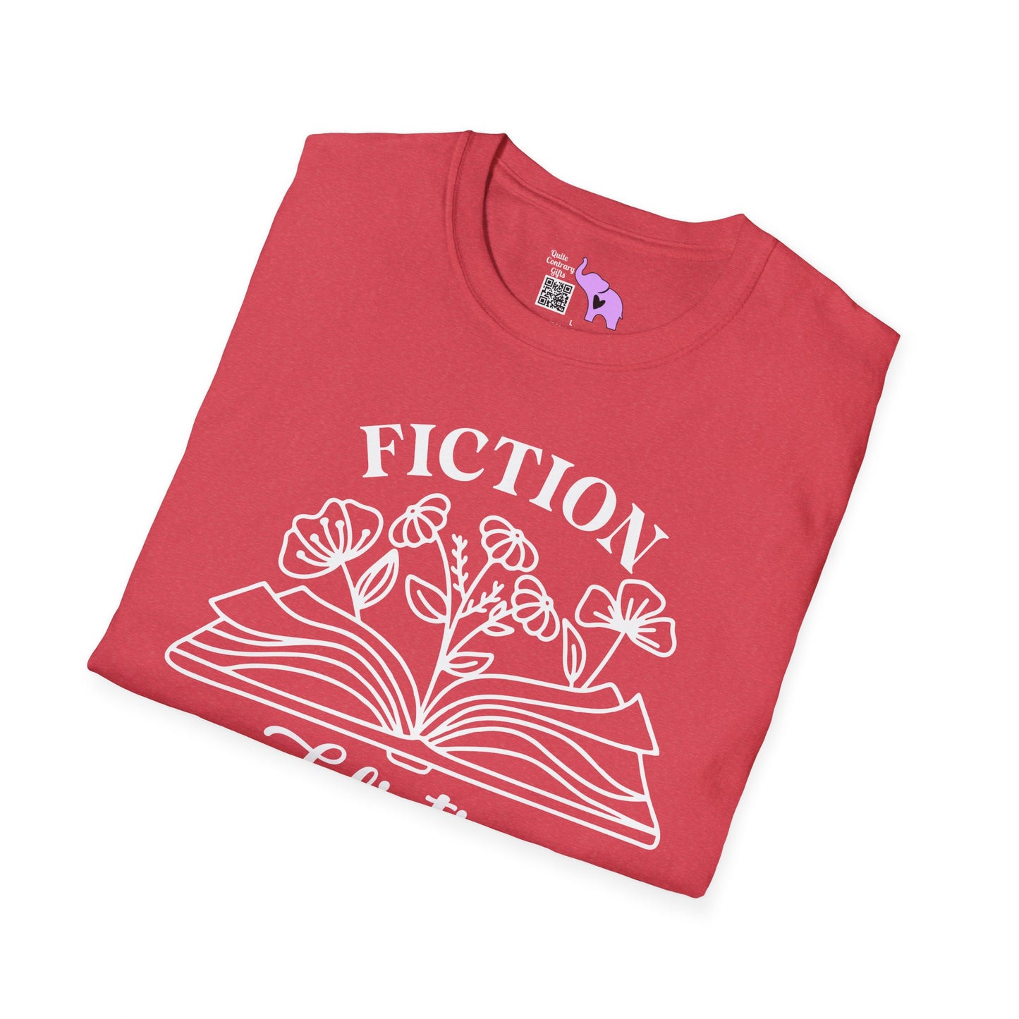 Fiction Addiction (Flowers, Open Book) Adult T-shirt