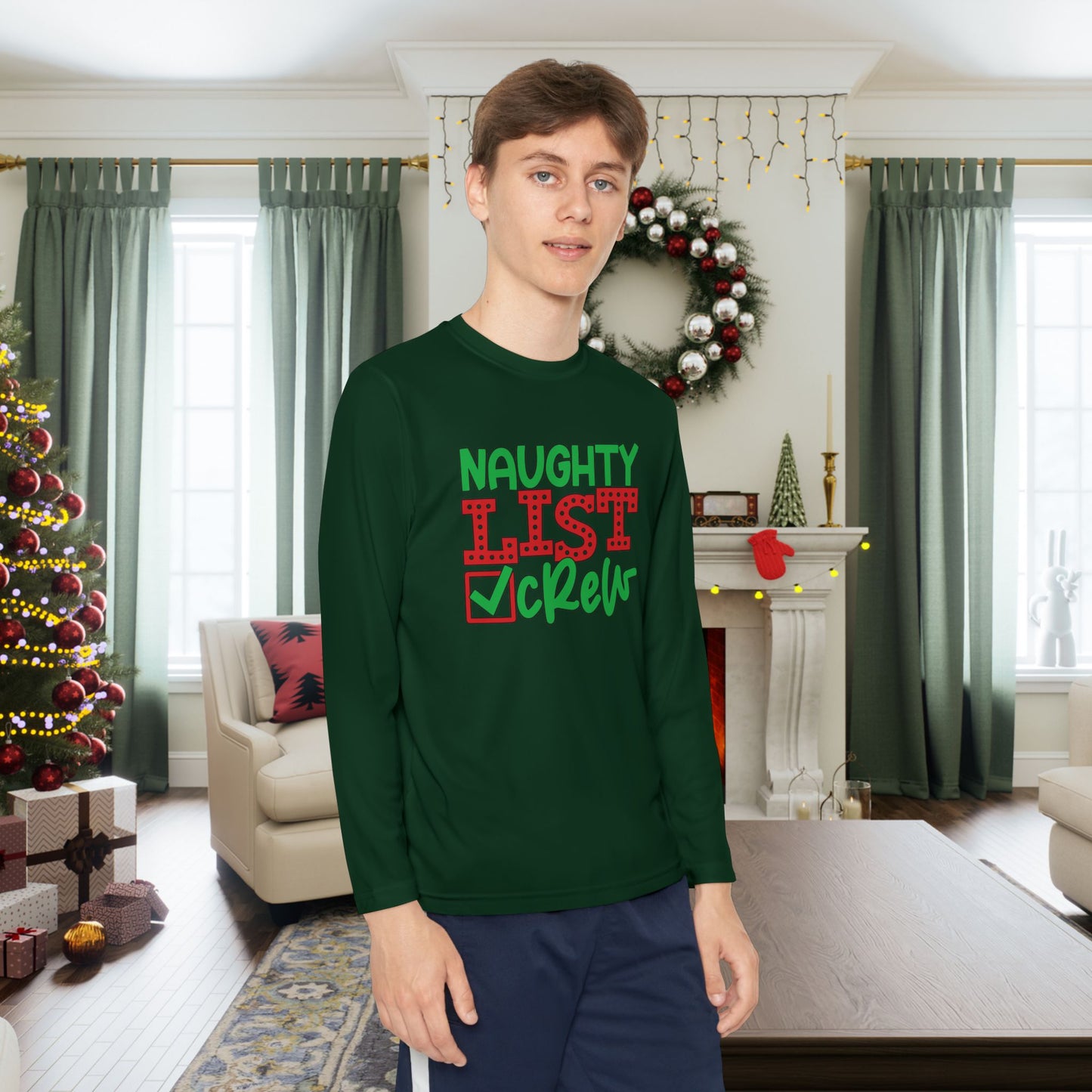 Naughty List Crew Youth Long Sleeve Tee