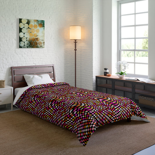 Warped Red Checkered Comforter