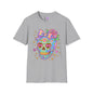 Neon Sugar Skull Adult T-shirt