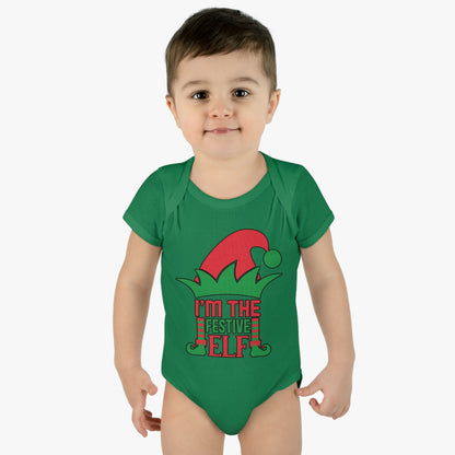 I'm The Festive Elf Infant Baby Rib Bodysuit