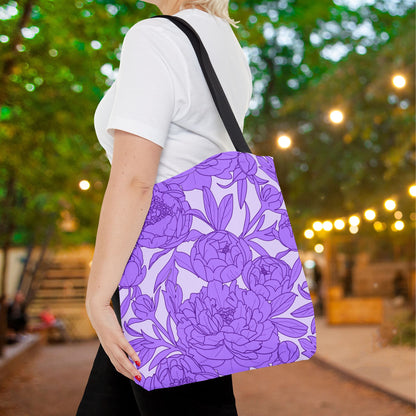 Lavender Peony Symphony Canvas Tote Bag