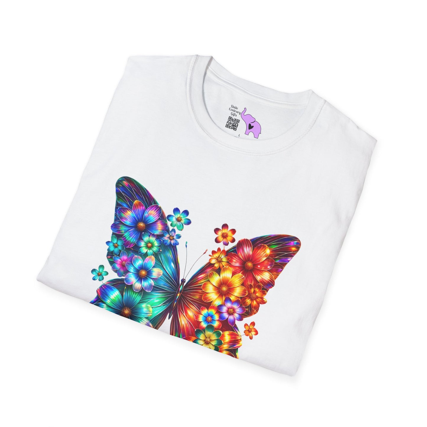 Colorful Floral Butterfly Adult T-shirt