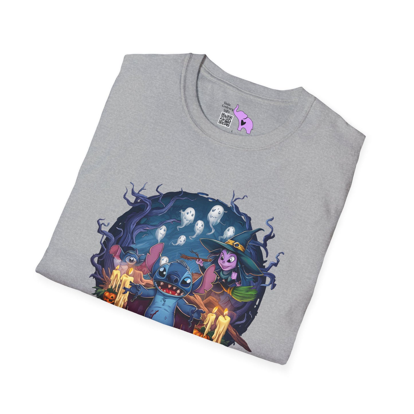 Halloween Stitch w/Ghosts and Witch Adult T-shirt