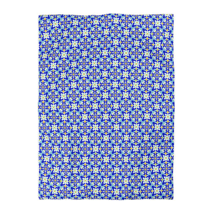 Blue Horizon Mosaic Microfiber Duvet Cover