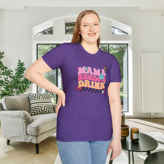 Mama Needs A Drink Adult T-shirt