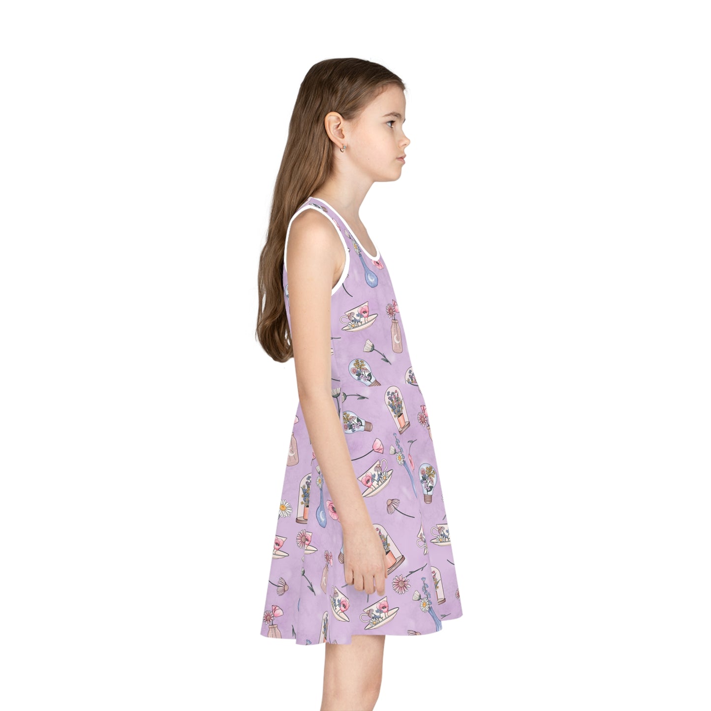 Purple Wildflowers Sleeveless Sundress