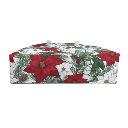 Winter Poinsettia Garden Weekender Bag