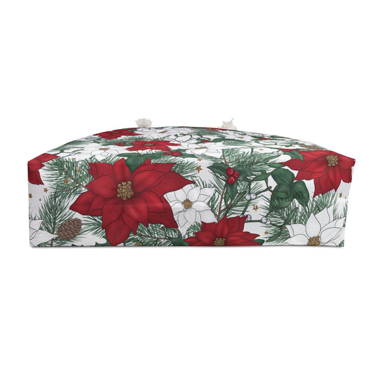 Winter Poinsettia Garden Weekender Bag