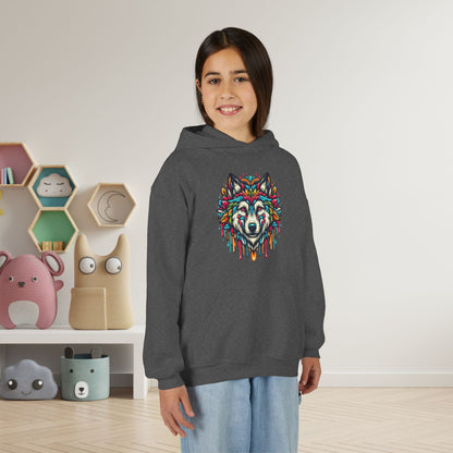 Colorful Wolf 2 Youth Hoodie