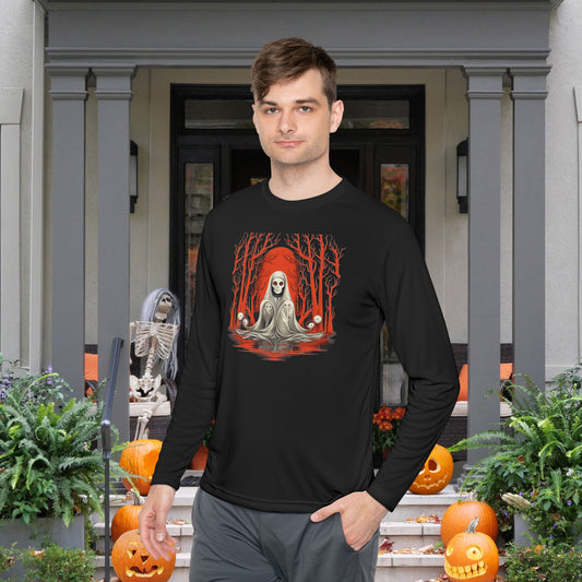 Creepy Ghost 6 Adult Long Sleeve Tee