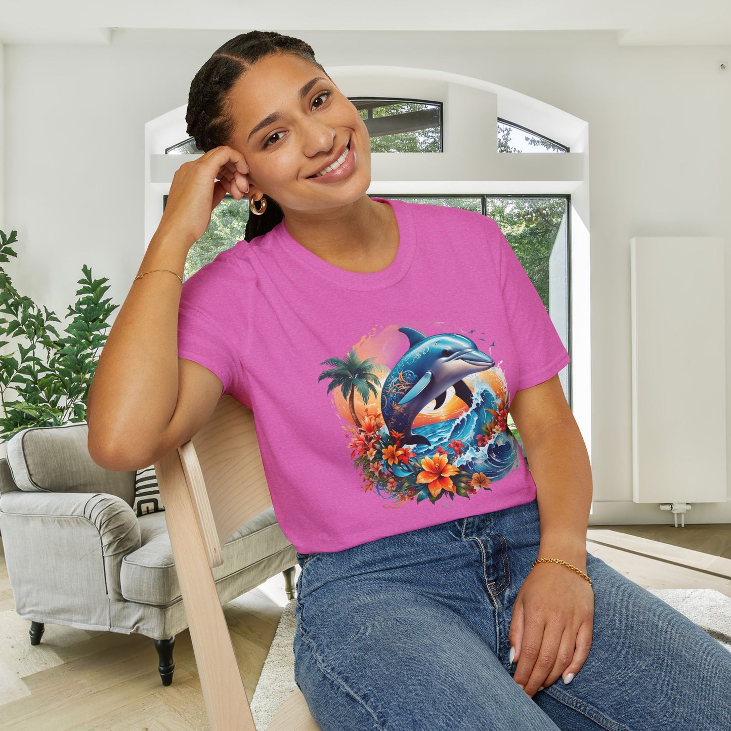 Tropical Dolphin Adult T-shirt