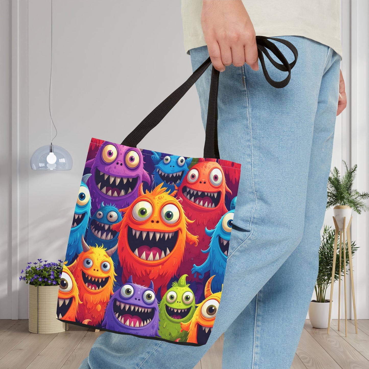 Happy Little Monsters Canvas Tote Bag