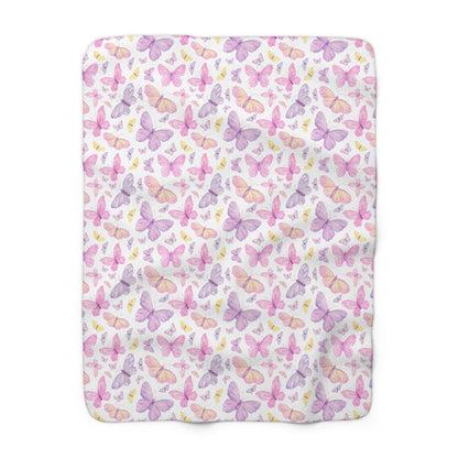 Pastel Butterfly Dreams Fleece Blanket
