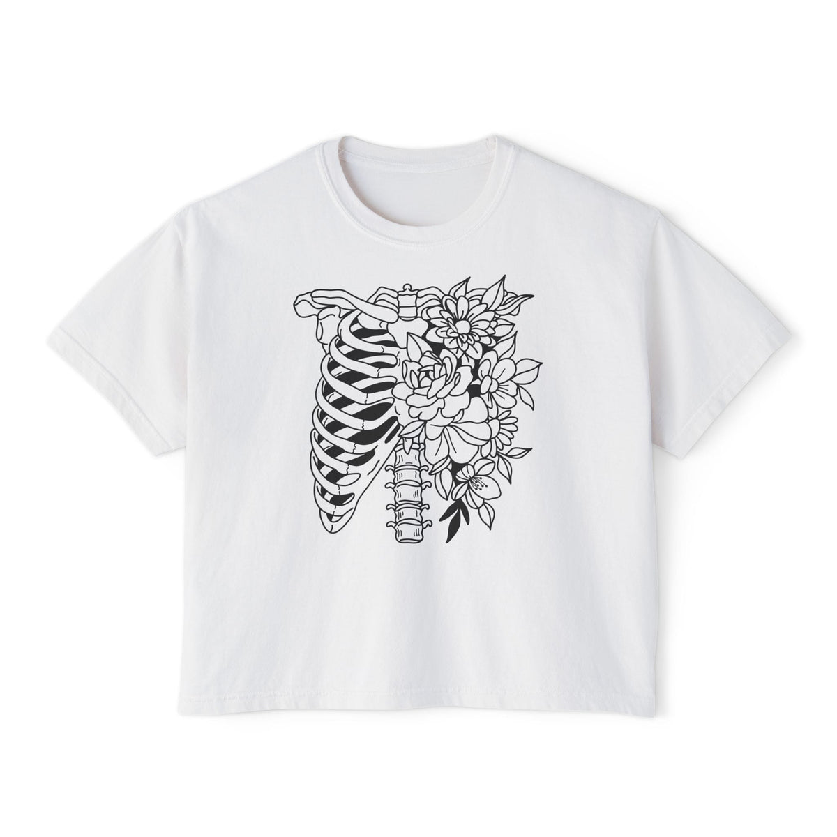 Floral Ribcage Women's Boxy Tee
