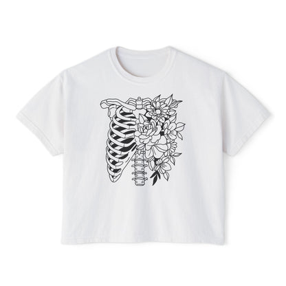 Floral Ribcage Women's Boxy Tee
