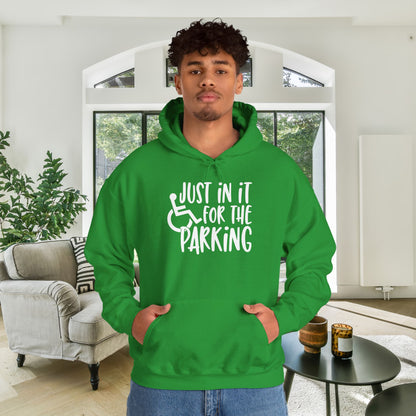 Just In It For The Parking (Wheelchair User) Adult Heavy Blend™ Hoodie