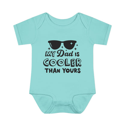 My Dad is Cooler Than Yours Baby Rib Bodysuit