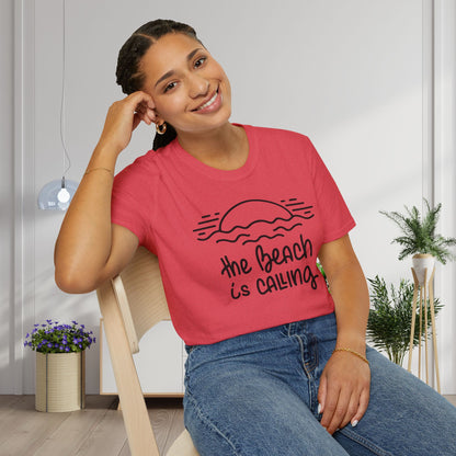 The Beach Is Calling Adult T-shirt