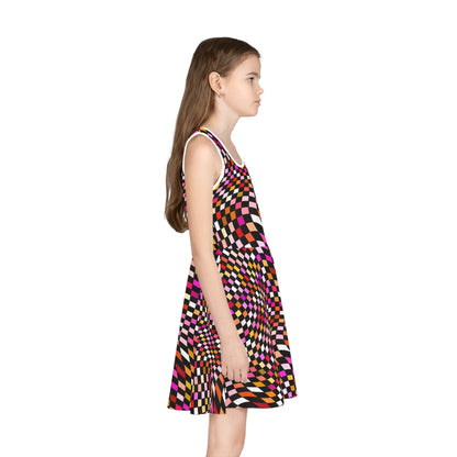 Warped Red Checkered Girls Sundress