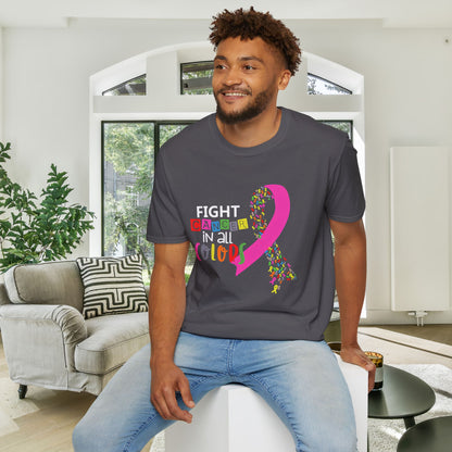 Fight Cancer All Colors 2 Adult T-shirt