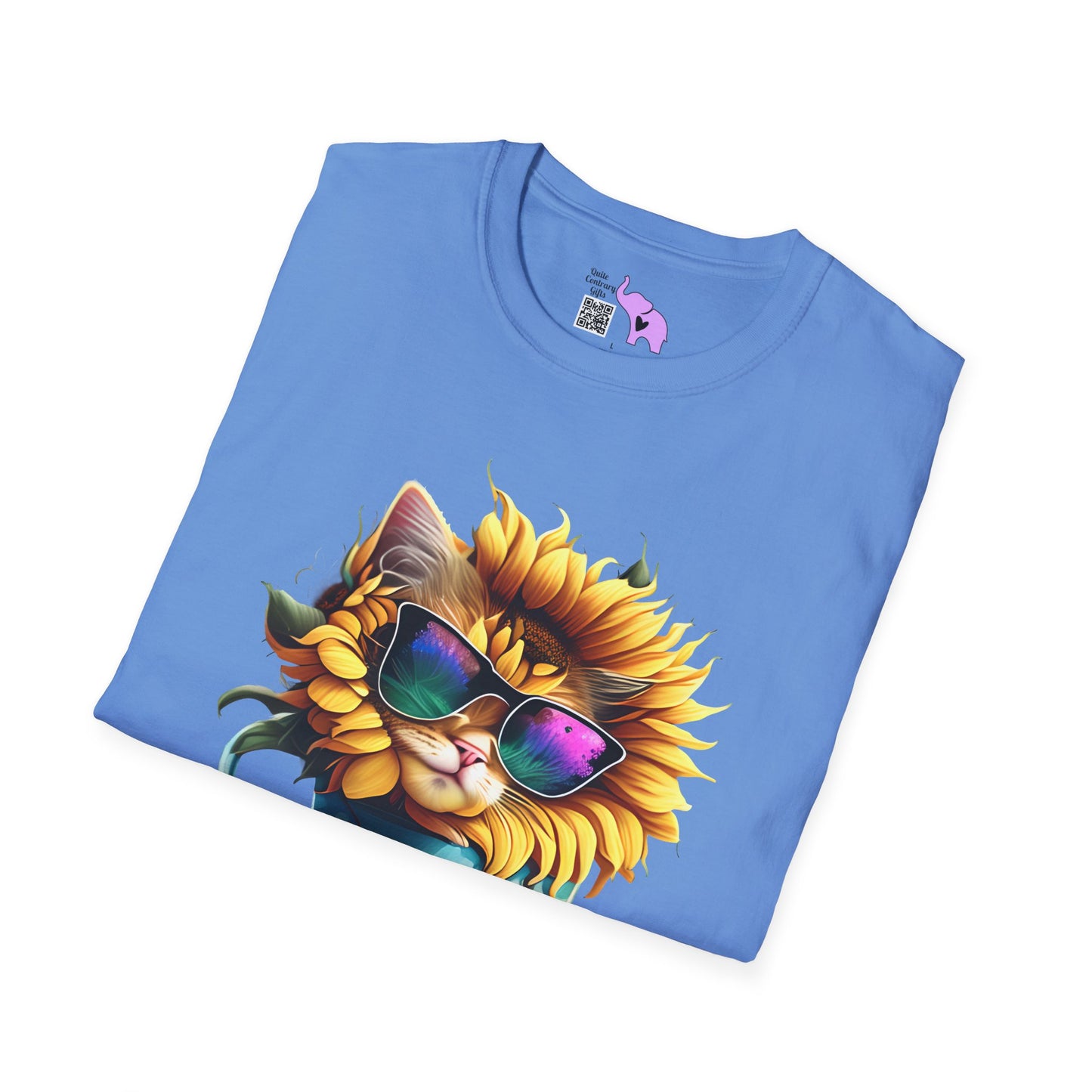 Cool Sunflower Kitten 1 Adult T-shirt