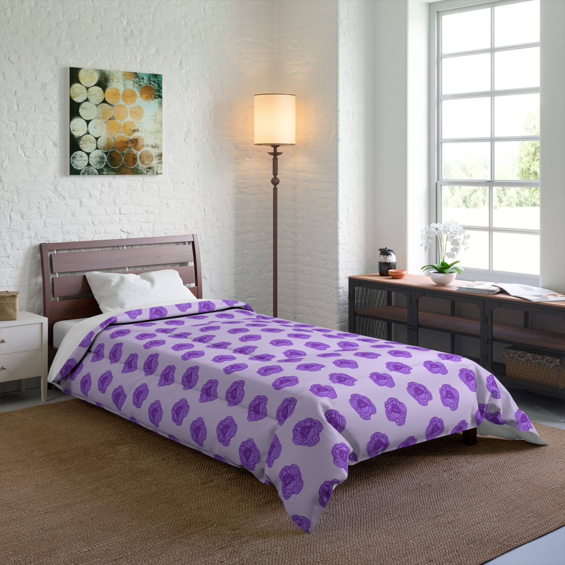 Lilac Mist Peonies Comforter