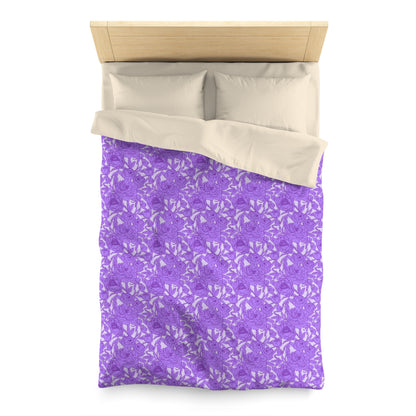 Lavender Peony Symphony Microfiber Duvet Cover