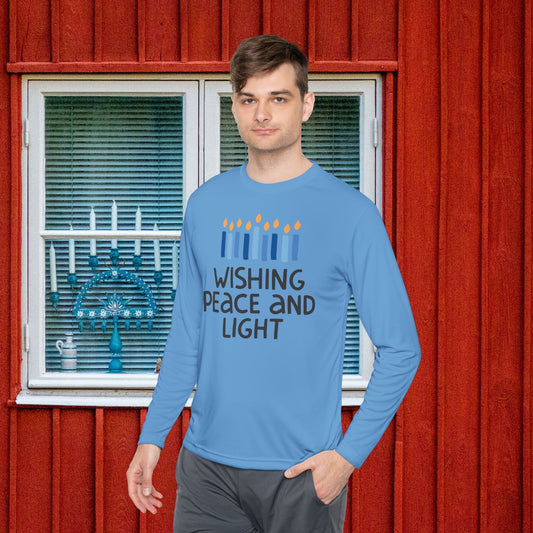 Hanukkah Wishing Peace & Light Adult Long Sleeve Tee