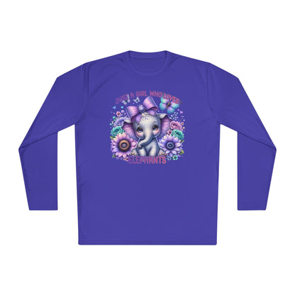 Just A Girl Who Loves Elephants Unisex Lightweight Long Sleeve Tee