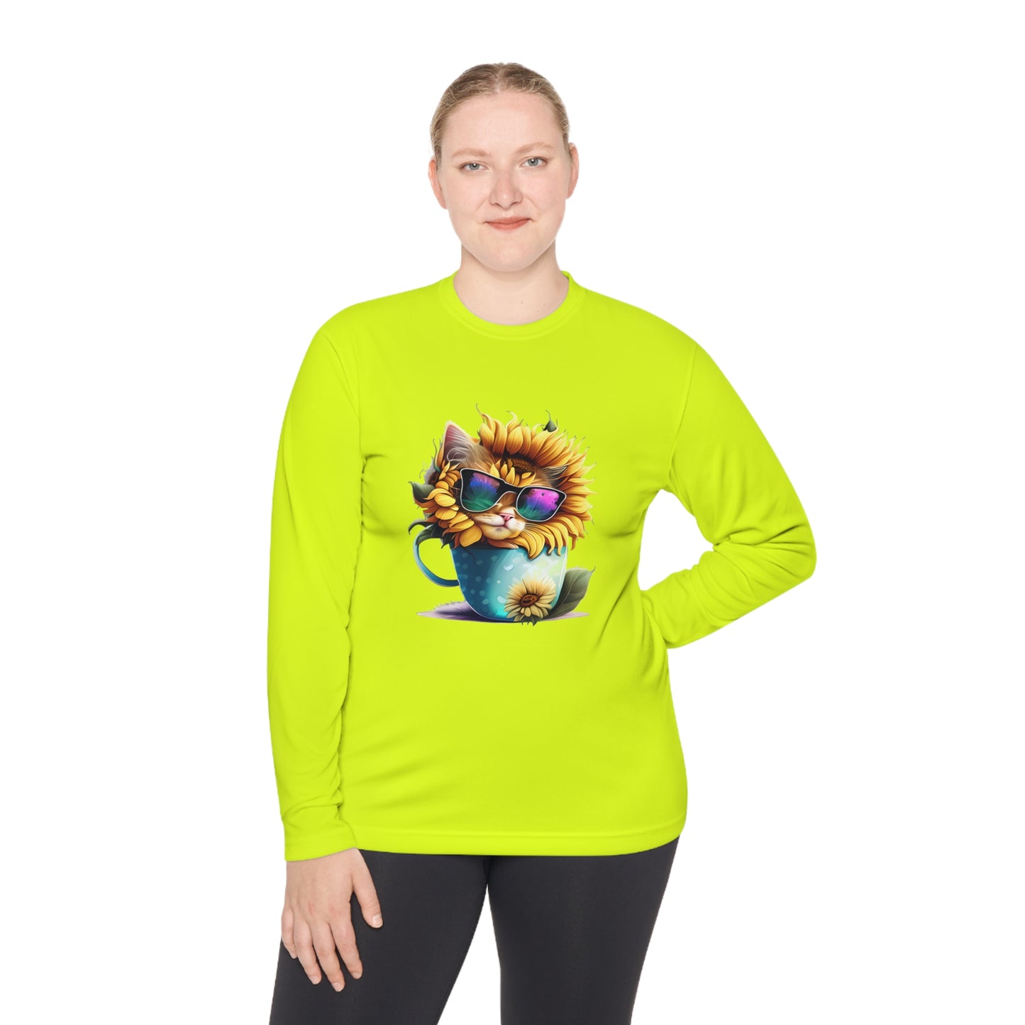 Cool Sunflower Kitten 1 Adult Long Sleeve Tee