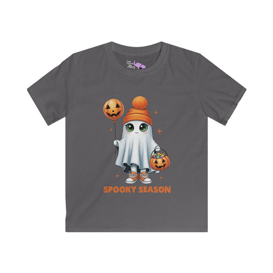 Spooky Season Ghost Trick-or-Treater Youth Softstyle Tee