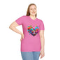 Colorful Flowers/Heart Kitten T-shirt