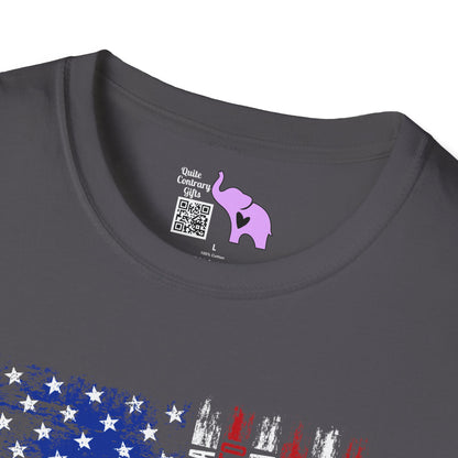 American Flag w/States (Vertical) Adult Tshirt