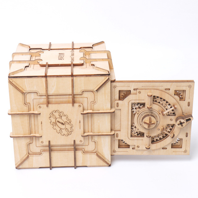 DIY Wood Puzzles Password Box Toy