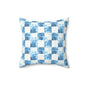 Cozy Blue Checkered Throw Pillow