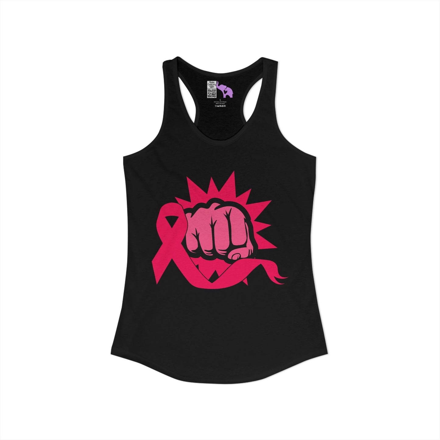 Breast Cancer Warrior Punch Women's Ideal Racerback Tank