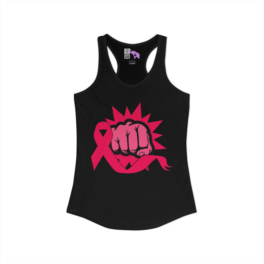 Breast Cancer Warrior Punch Women's Ideal Racerback Tank
