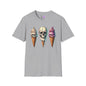 Ice Cream Cone Skull Adult T-shirt
