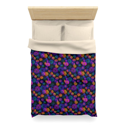 Luminous Carnations Microfiber Duvet Cover