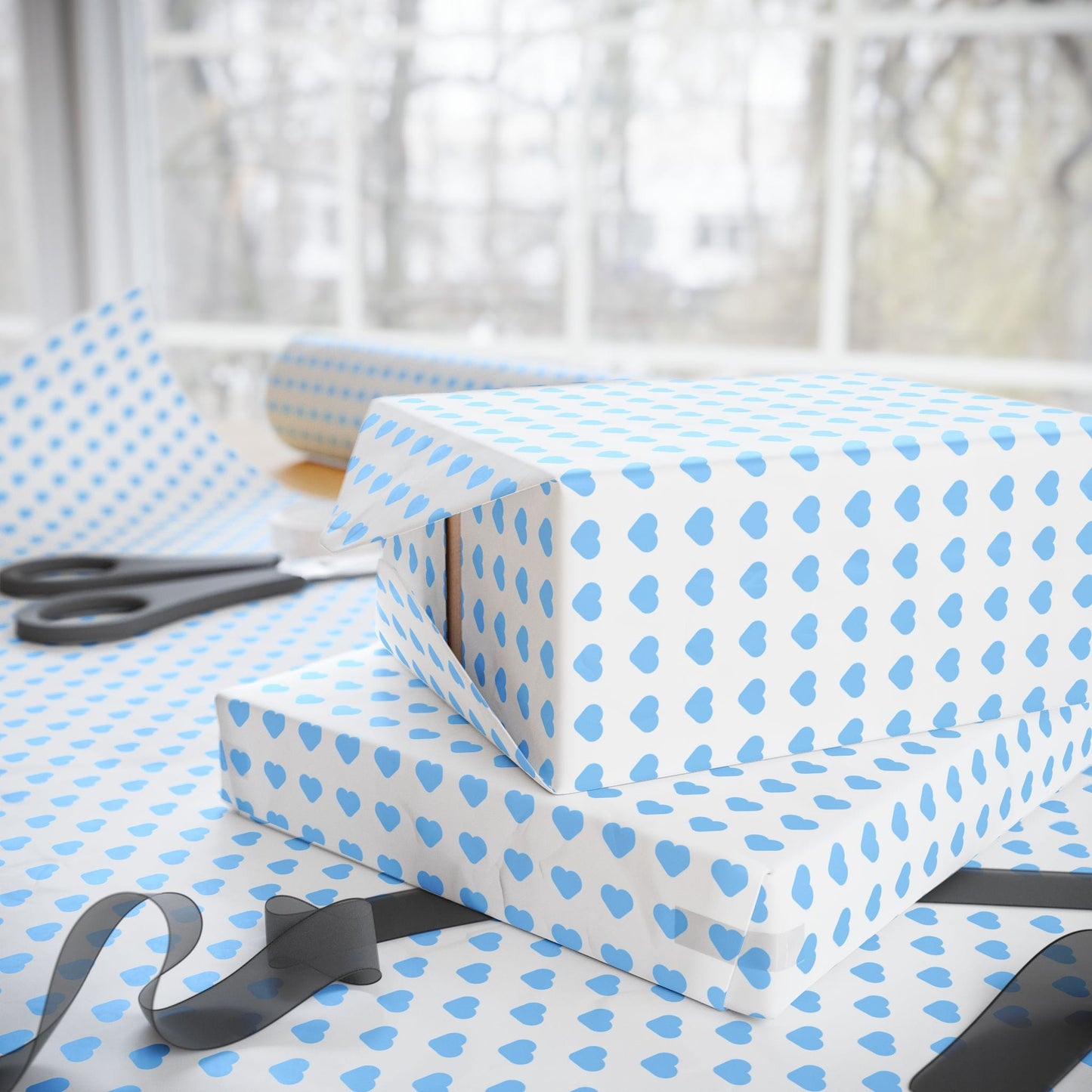 Powder Blue Sweethearts Wrapping Paper