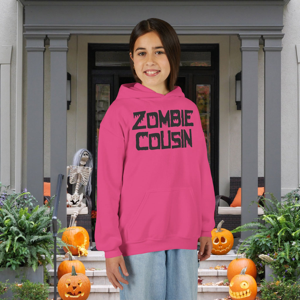 ""Zombie Cousin Youth Heavy Blend Hoodie
