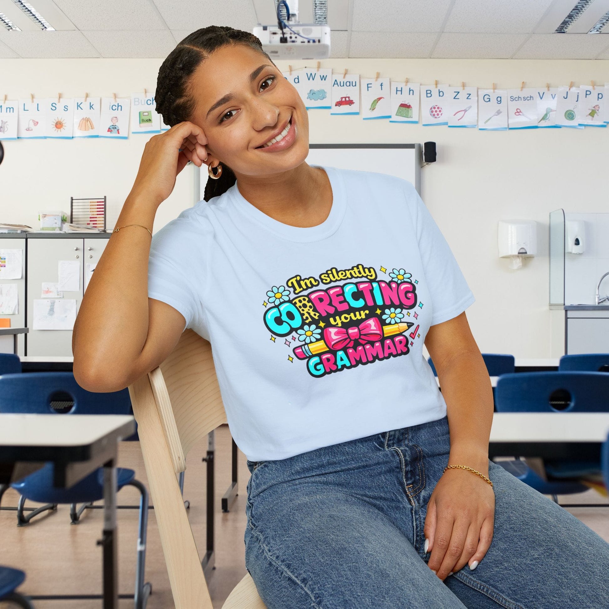 I'm Silently Correcting Your Grammar (Colorful) Adult T-shirt